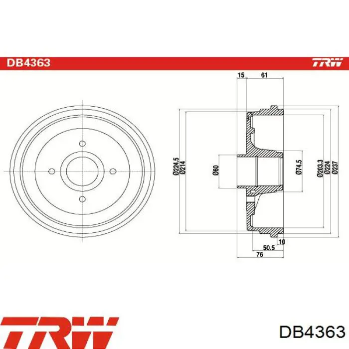 Купити B140013 Denckermann Барабан гальмівний задній