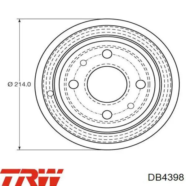 Купити DB4398 TRW Барабан гальмівний задній