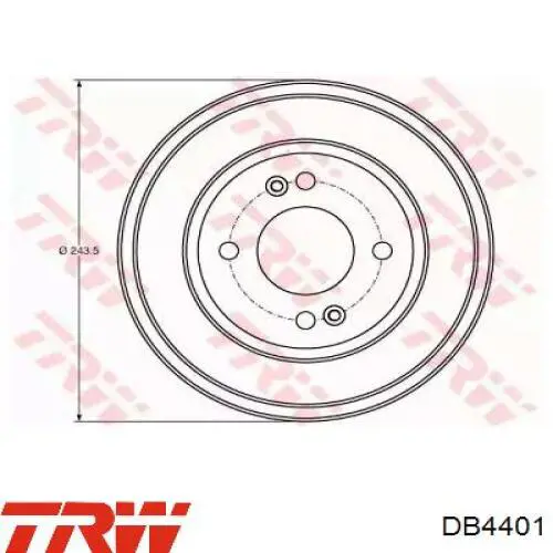 Барабан гальмівний задній DB4401 TRW