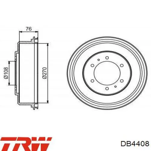 DB4408 TRW Барабан гальмівний задній