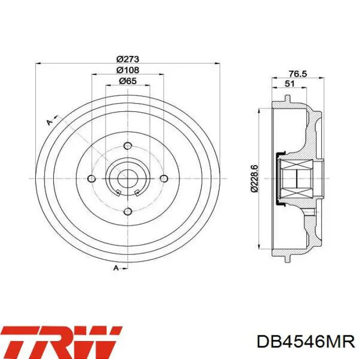 Купити DB4546MR TRW Барабан гальмівний задній