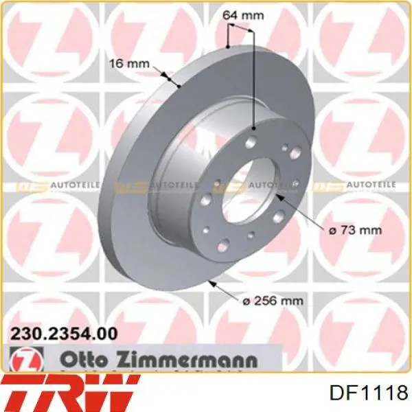 Диск переднього гальма TRW DF1118 ціна, від 32.29 USD