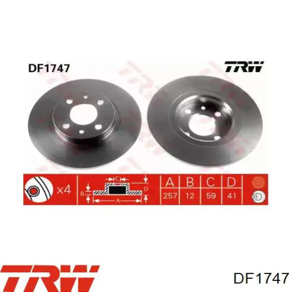 Купити DF1747 TRW Ротор гальмівний