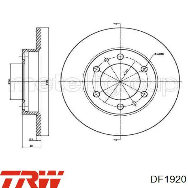 Купити DF1920 TRW Ротор гальмівний