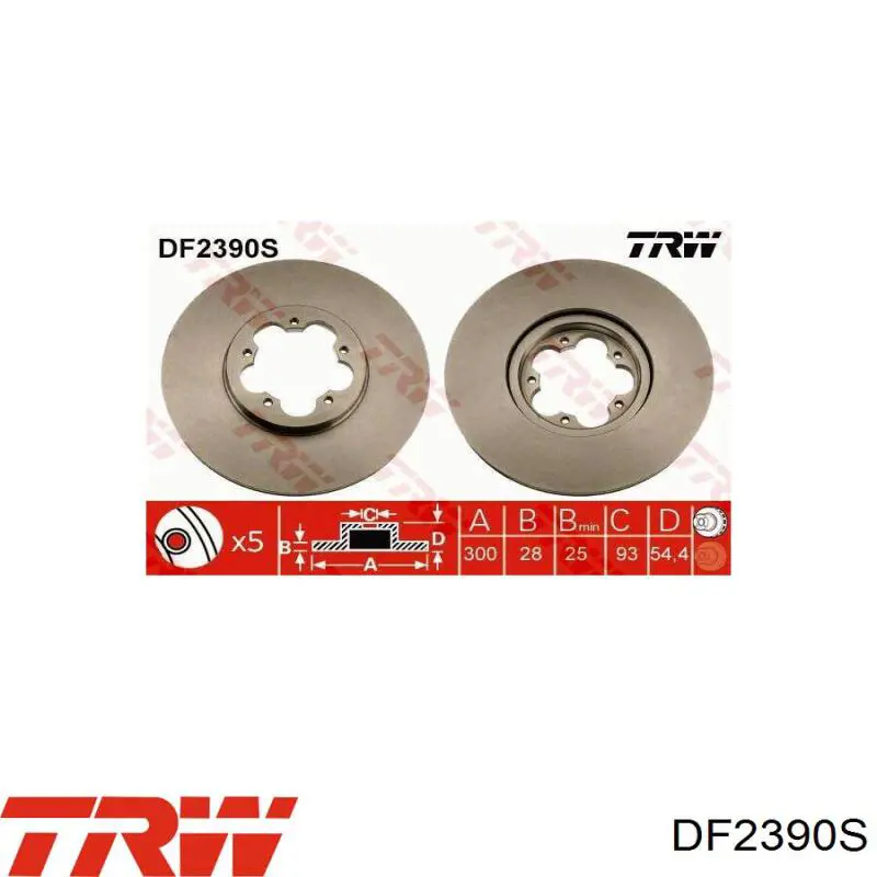 Гальмівні диски передні DF2390S TRW