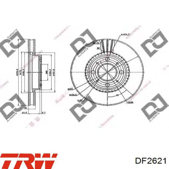 Купити DF2621 TRW Ротор гальмівний
