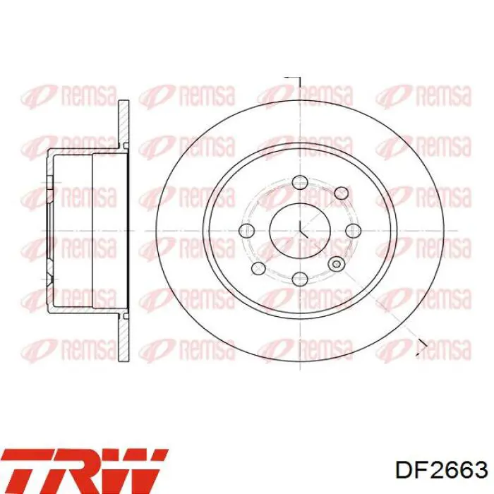 Диск гальмівний задній TRW DF2663