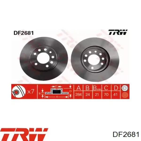 DF2681 TRW диск гальмівний передній
