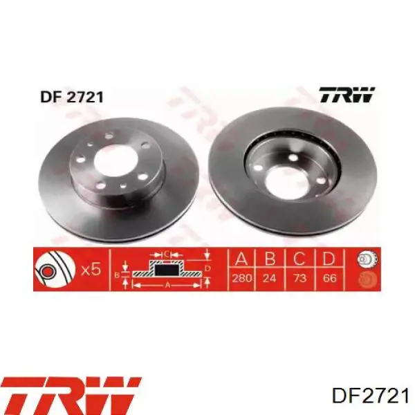 DF2721 TRW Гальмо дискове переднє