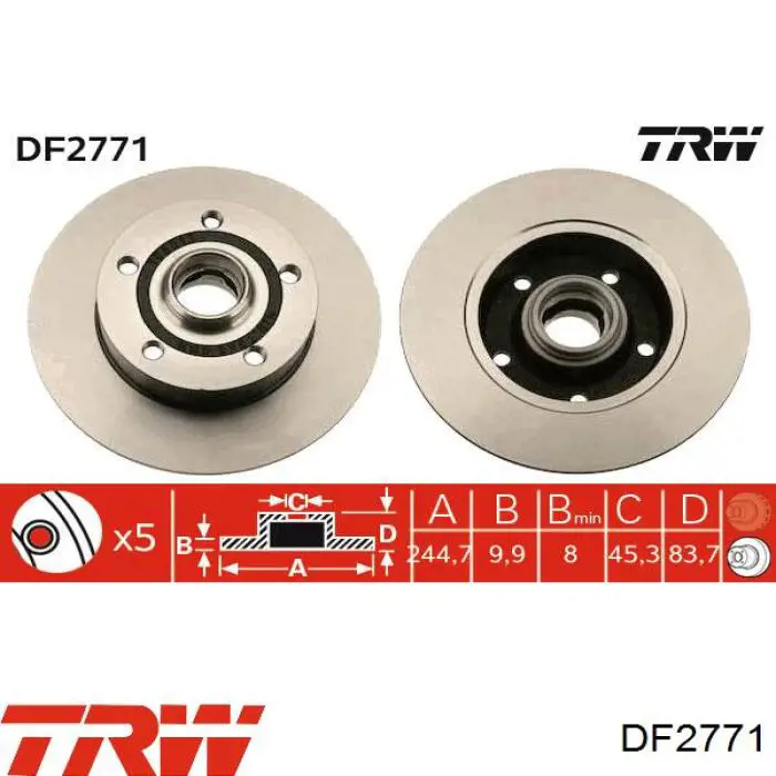 Гальмівні диски DF2771 TRW