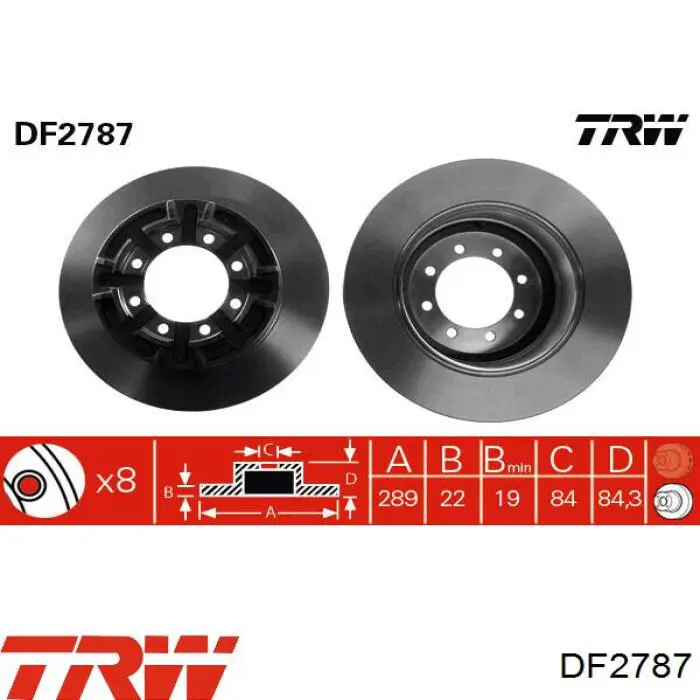 Гальмівні диски DF2787 TRW