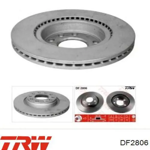 Диск гальмівний передній TRW DF2806