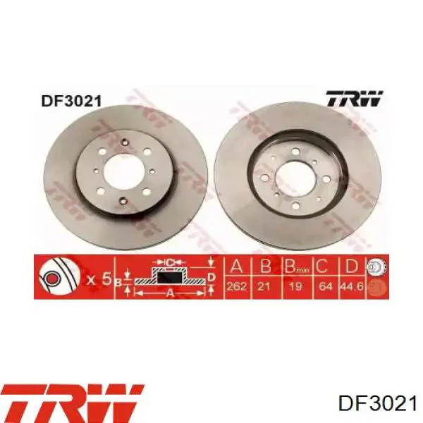Диск переднього гальма TRW DF3021 ціна, від 33.51 USD