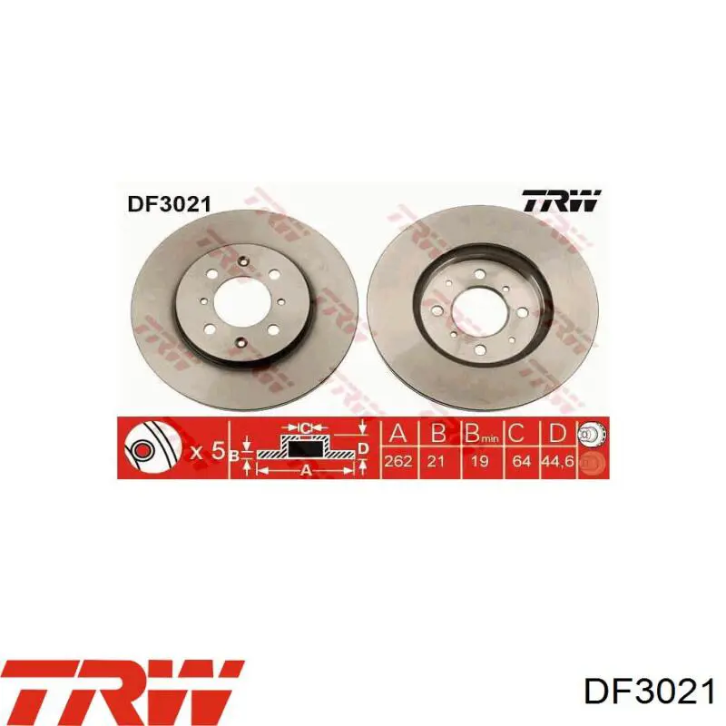 DF3021 TRW диск гальмівний передній