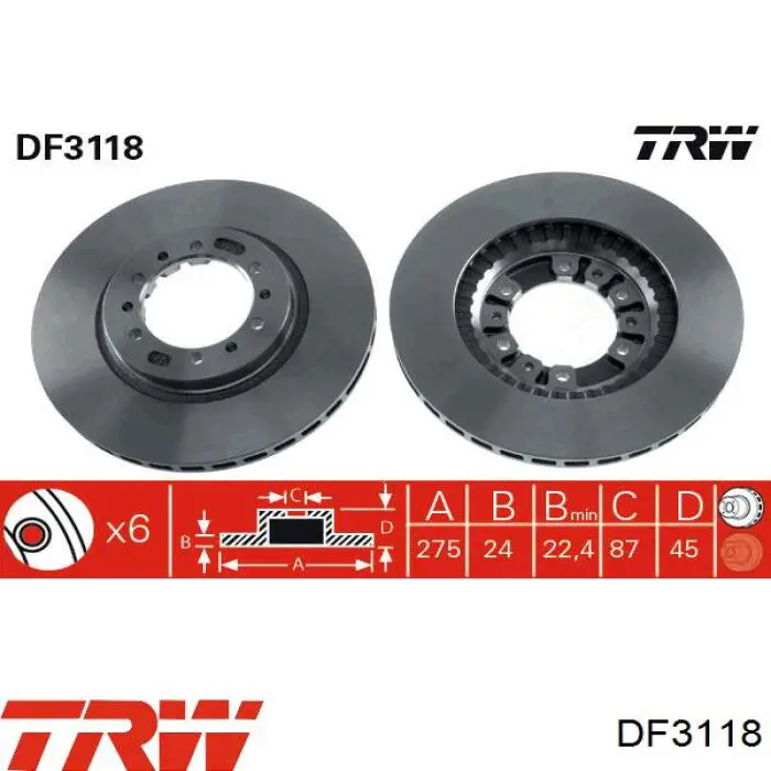 Купити DF3118 TRW Ротор гальмівний