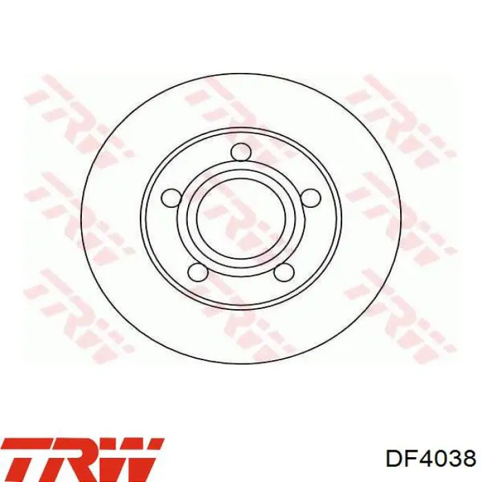 DF4038 TRW диск гальмівний задній