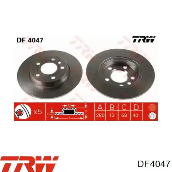 Задні дискові гальма TRW DF4047 ціна, від 31.22 USD