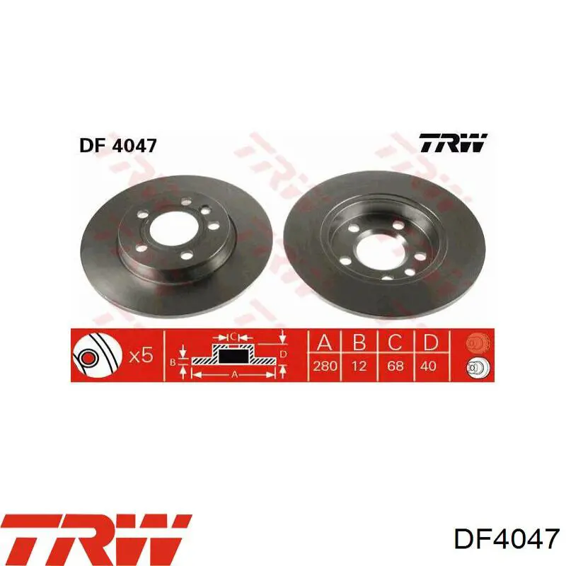 Гальмівні диски DF4047 TRW