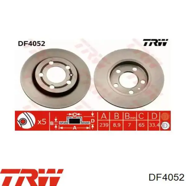 Купити DF4052 TRW Диск заднього гальма