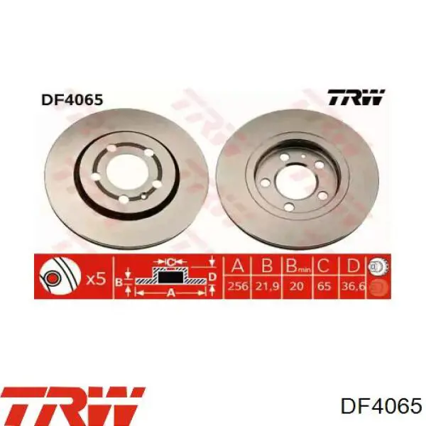 Гальмівні диски DF4065 TRW