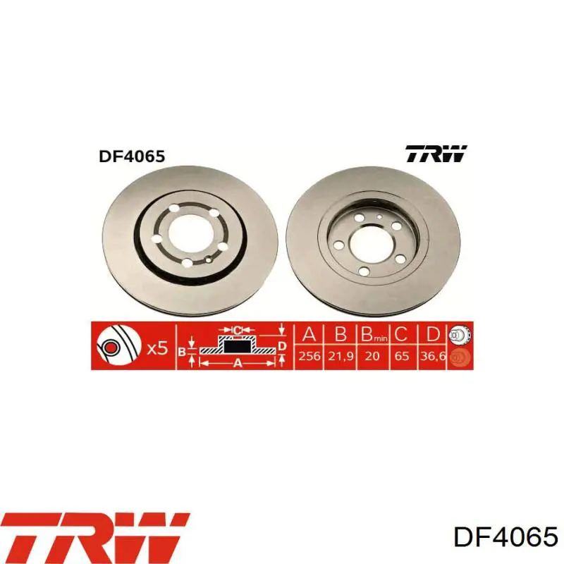 DF4065 TRW диск гальмівний задній