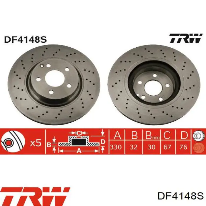 Гальмівні диски передні B130358 Denckermann