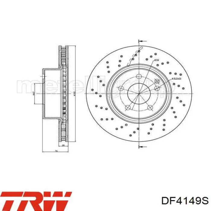 Гальмівні диски передні DF4149S TRW