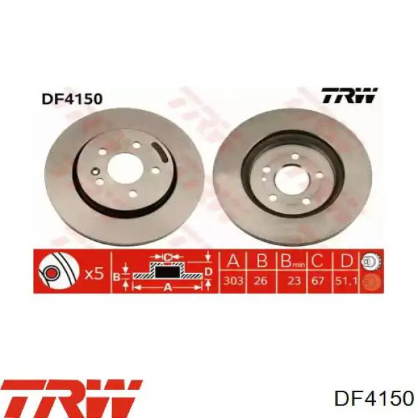 Гальмівні диски передні DF4150 TRW