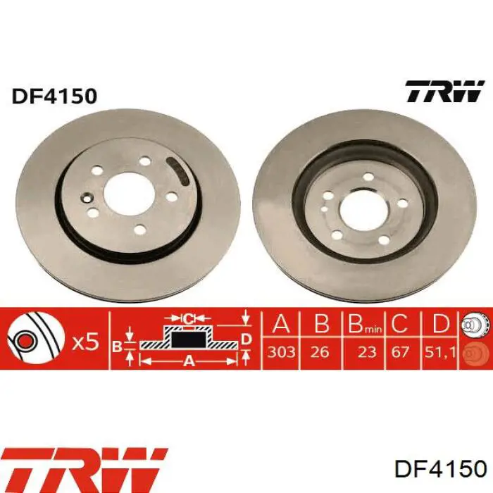 Купити DF4150 TRW Ротор гальмівний