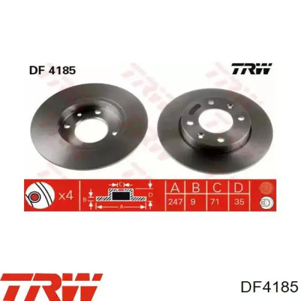 Гальмівні диски DF4185 TRW