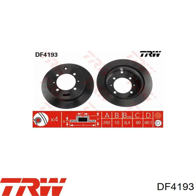 Гальмівні диски DF4193 TRW