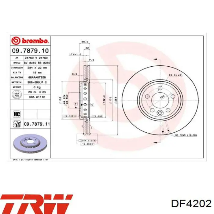 Купити DF4202 TRW Ротор гальмівний