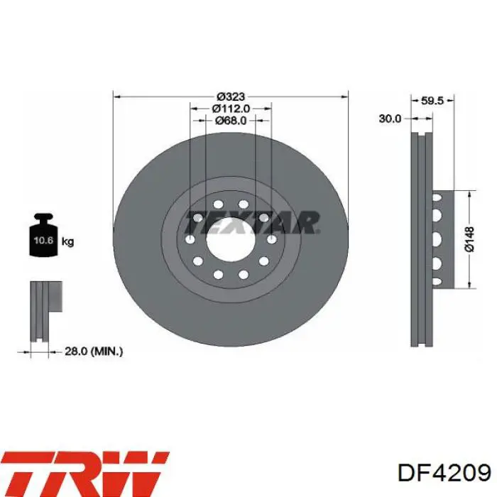 DDF1563 Ferodo диск гальмівний передній