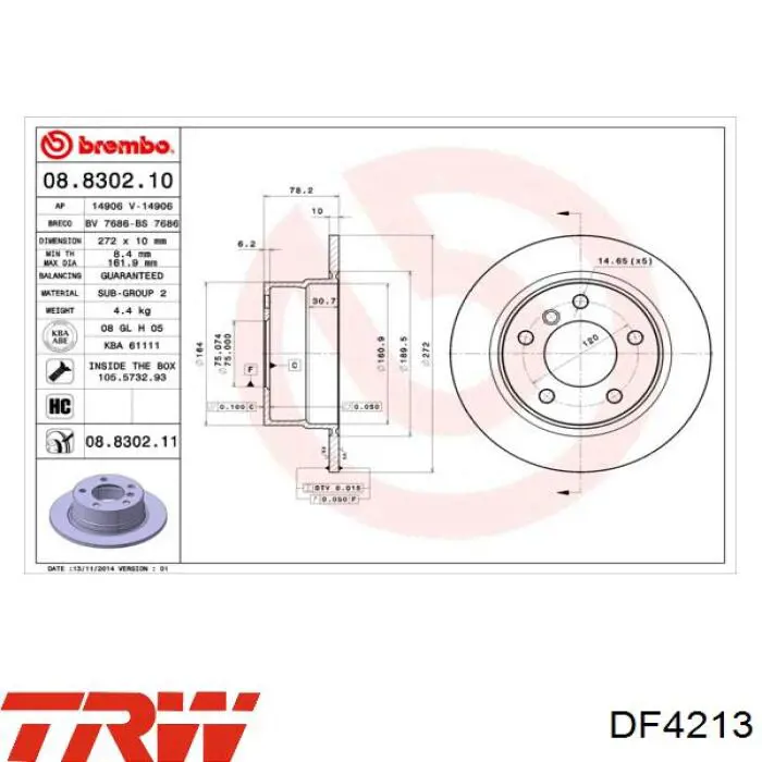 Купити ADB114332 Blue Print Диск заднього гальма