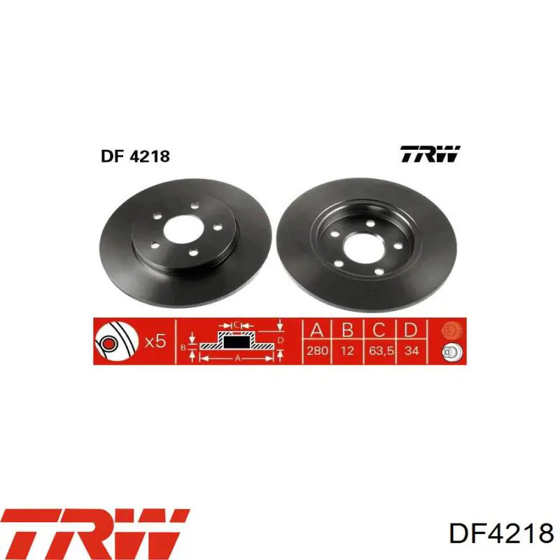 Гальмівні диски DF4218 TRW