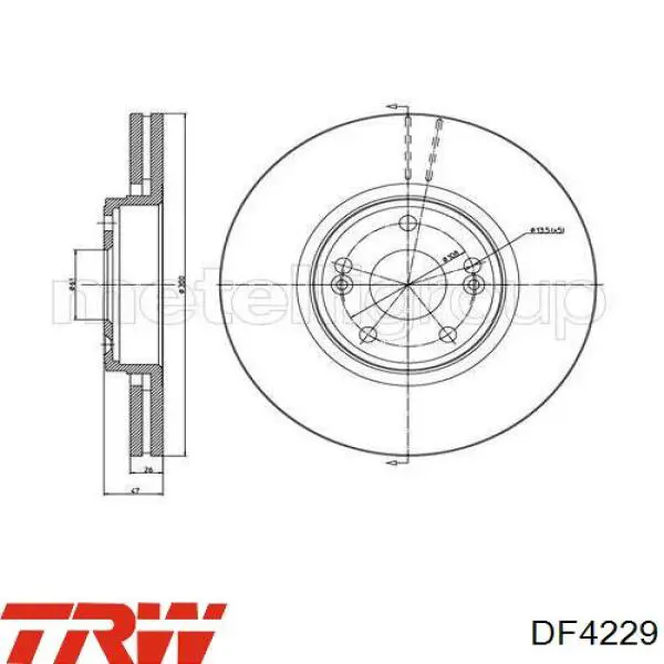 DF4229 TRW Гальмо дискове переднє