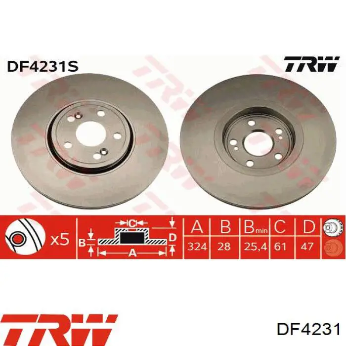 B130376 Denckermann Гальмо дискове переднє