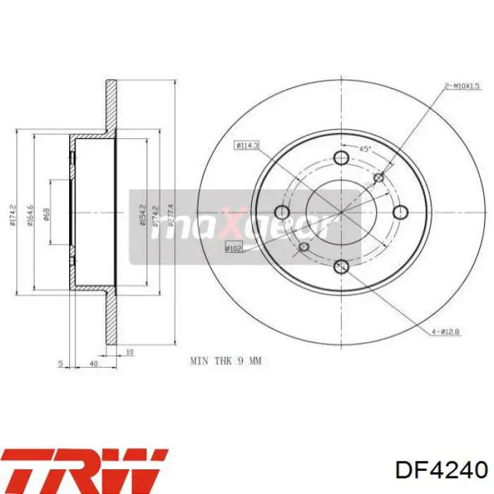 Гальмівні диски DF4240 TRW