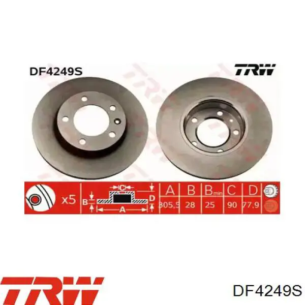 Купити DF4249S TRW Ротор гальмівний