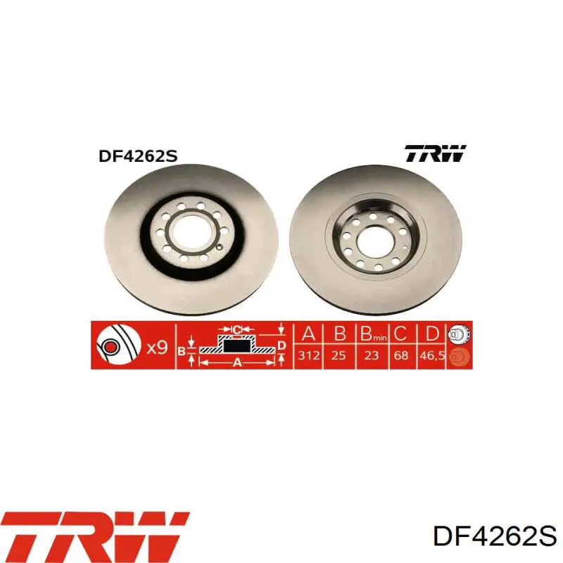 Купити DF4262S TRW Ротор гальмівний