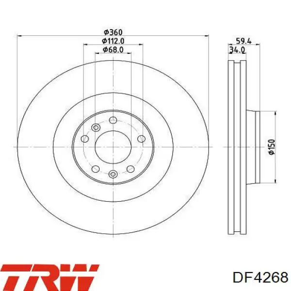 Диск гальмівний передній Rotinger RT20653GLT5