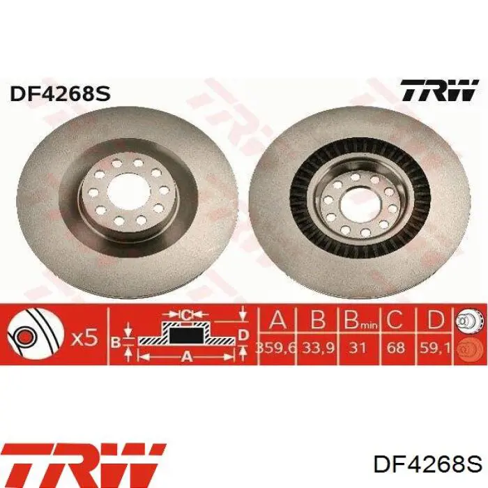 DF4268S TRW Гальмо дискове переднє