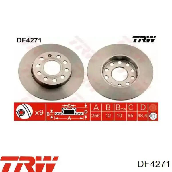 Гальмівні диски DF4271 TRW