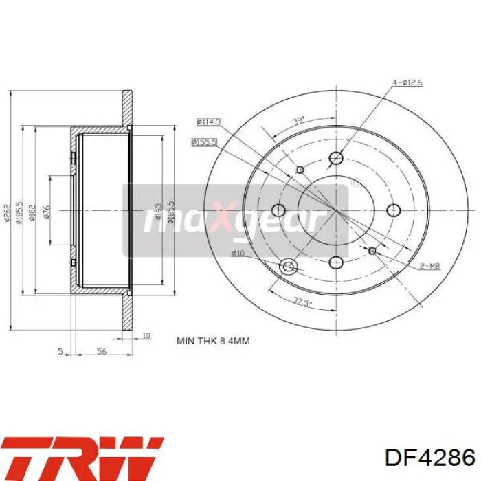Гальмівні диски DF4286 TRW