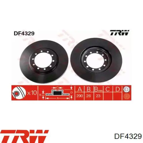 DF4329 TRW диск гальмівний передній