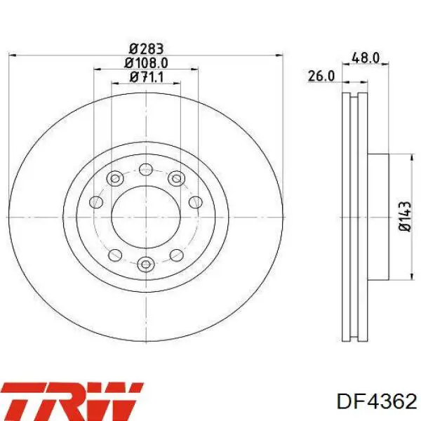Купити DF4362 TRW Ротор гальмівний