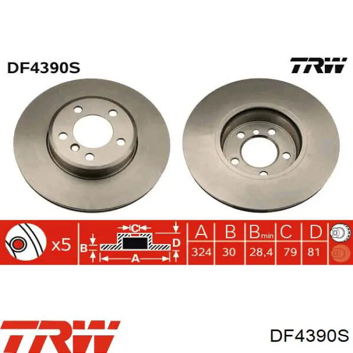 Купити DF4390S TRW Ротор гальмівний