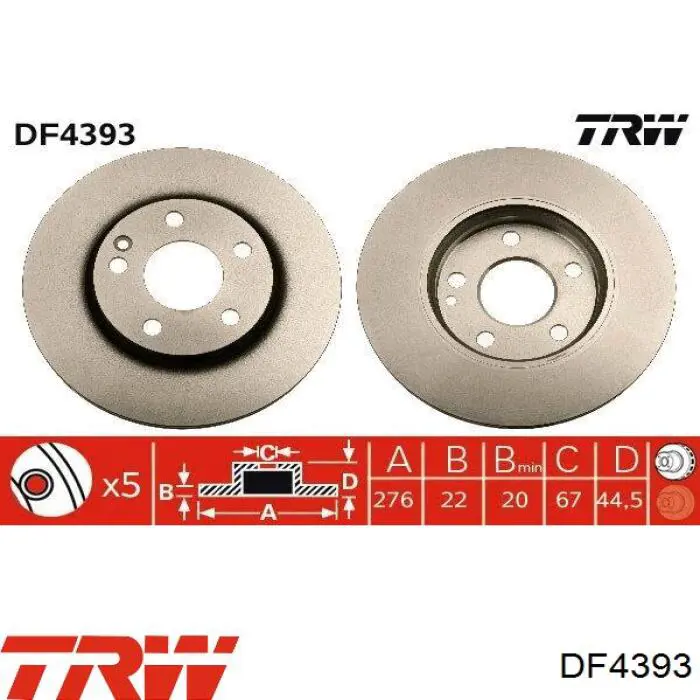 Купити DF4393 TRW Ротор гальмівний