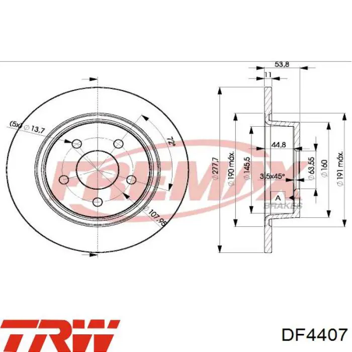 Купити F1014P Samko Диск заднього гальма