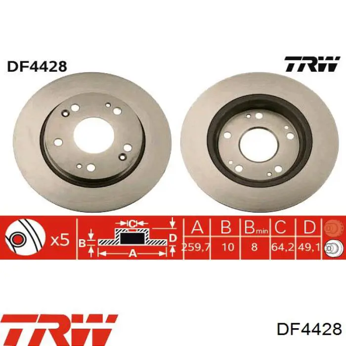 Задні дискові гальма TRW DF4428 ціна, від 37.51 USD